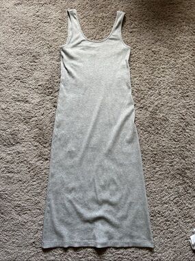 H&M Light Gray Ribbed Tank Maxi Dress